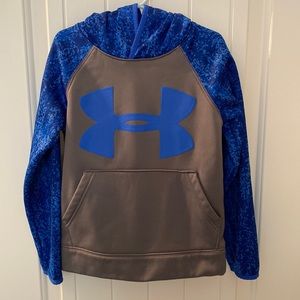Boys Under Armour blue & grey hooded sweatshirt size YXS